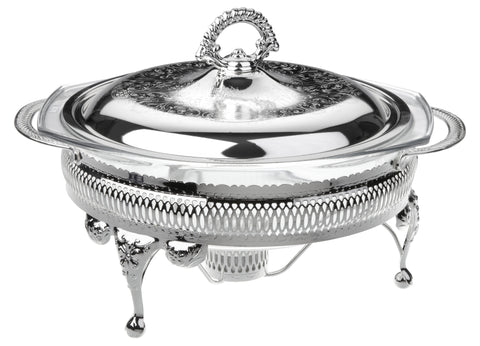 Queen Anne Silver Plated Round Serving Dish Single with warmers ( Lid + Oven Dish) - 0-6311