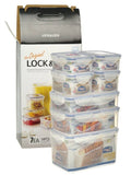 Lock & Lock 7 Piece Plastic Container Set (2x350ml+2x470ml+1x800ml+1x1L+1*1.9L) Transparent - HPT818CS