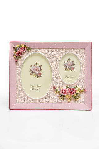 Photo Frame 2 Photos (Photo Sizes: 9 x 13 cm & 6.5 x 9 cm) Pink - N247