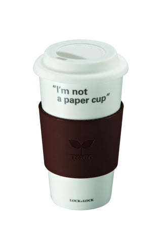 Lock & Lock Cermaic Mug 500ml Brown - SLB002B