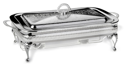 Queen Anne Silver Plated Rectangle Serving Dish Large Single with warmers ( Lid + Oven Dish) - 0-6286