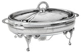 Queen Anne Silver Plated Oval Serving Dish Large Single with warmers ( Lid + Oven Dish) - 0-6292