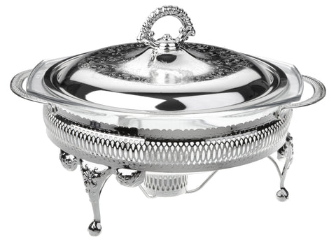 Queen Anne Silver Plated Round Serving Dish Single with warmers  ( Lid + Oven Dish) - 0-6311