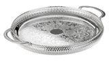 Queen Anne Silver Plated Large Round Tray with handles (36 cm Diameter) - 0-6392