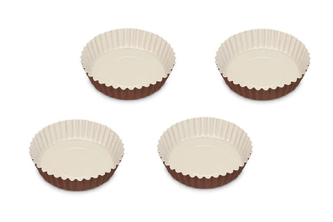 Guardini Le Chocoforme Set of 4 Pie Tins 12 cm Brown - 00714H