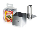Guardini Square Food Ring 6x6cm with pusher Stainless Steel - 15666