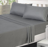 Percale 100% Egyptian Cotton Bed Sheet 5 pieces Set (Sheet (280x300 cm)+2 Pillow Covers+2 Pillow Cases) Grey-2171GR
