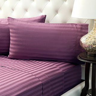 Percale 100% Egyptian Cotton Bed Sheet With Elastic 2 pieces Sets (2 Bed Sheets (120x200/30 cm)) Purple- 2237P