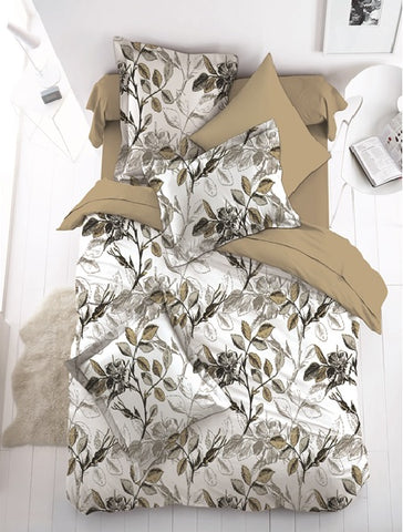 Percale 100% Egyptian Cotton Quilt 3 pieces Set (1 Quilt (240x260 cm)+2 Pillow Covers) White- 2319W