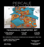 Percale 100% Egyptian Cotton Quilt 6 pieces Set (2 Quilts (200x240cm)+2 Pillow Covers+ 2 Cushion ) Orange-2320O