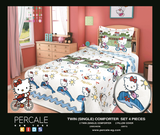 Percale 100% Egyptian Cotton Quilt 4 pieces Set (2 Quilts (200x240cm)+2 Pillow Covers) Disney-2369K