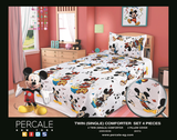 Percale 100% Egyptian Cotton Quilt 4 pieces Set (2 Quilts (200x240cm)+2 Pillow Covers) Disney-2369M