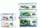 Lock & Lock 5 Piece Plastic Container Set (350ml+470ml+550ml+850ml+1.1L ) with Colour Box - HPL815SG5