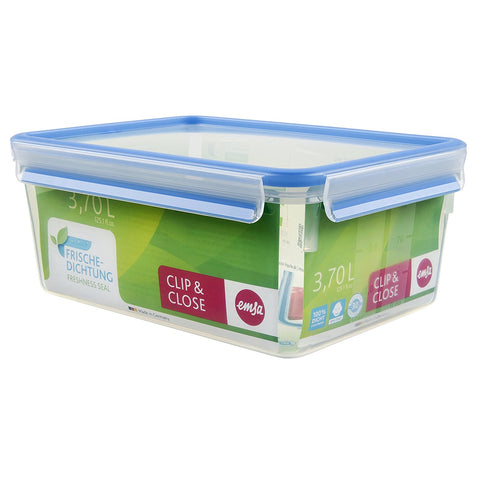 Emsa Clip and Close Rectangle Plastic Container 3.7L Transparent - 508546
