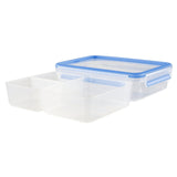 Emsa Clip and Close Divided Plastic Container 1.2L Transparent - 512897