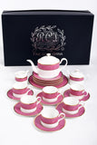 RCI Bone China Tea Set & Dessert Plates 24 Pieces Pink- M24P1