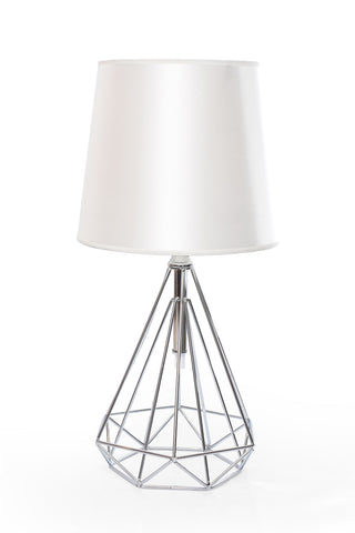 Table Lamp Silver Chase and White Chapeau One Lamp - T1565CH