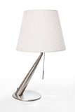 Table Lamp Silver Chase and White Chapeau One Lamp - T6091