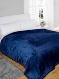 Percale Throw 2 Pieces Set (2 Throws (170x240 cm)) Blue- 2154B