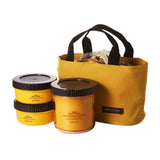 Lock & Lock Lunch Box (450ml container+270ml container x2+Bag) Yellow - HPL746Y