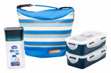 Lock & Lock Lunch Box (470ml container x2 + 300ml water bottle + Bag) Blue - HPL758S3SB