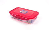 Lock & Lock Rectangle Plastic Container 800ml Red- HPL816R