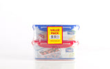 Lock & Lock 2 Piece Plastic Container Set (1.4Lx1 + 800mlx1) Multicolour- HPL817HSA2-2C