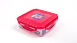 Lock & Lock 2 Piece Square Plastic Container Set (600ml x 2) Multicolour - HPL822SA2C