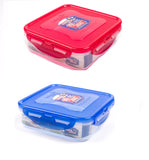 Lock & Lock 2 Piece Square Plastic Container Set (600ml x 2) Multicolour - HPL822SA2C