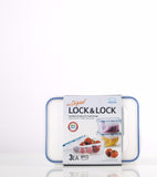 Lock & Lock 3 Piece Plastic Contianer Set ( 2.3L + 1.1 L + 470ml) Transparent - HPL825SJ3