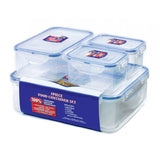 Lock & Lock 4 Piece Plastic Container Set (470ml x2 +1.1L x1+3.9L x1) Transparent - HPL834SA