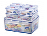 Lock & Lock 7 Piece Plastic Containers Set (4x350ml+2x800ml+1x5.5L) Transparent - HPL836SC