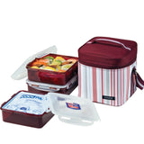 Lock & Lock Lunch Box (1.2L Container x3+180g Cool Ice Pack+Bag) Dark Purple - HPL856DP