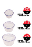 Lock & Lock 3 Piece Plastic Container Set (720ml + 1.2L + 2.0L) - HSM643S3