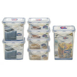 Lock & Lock 7 Piece Plastic Container Set (350ml x2+470ml x2+850ml x2+1.3L x1) Transparent - HPT809BS