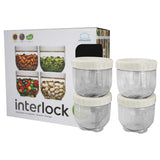 Lock & Lock Interlock Set of 4 pcs (500ml x4) white - INL301PS4
