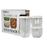 Lock & Lock Interlock Set of 3pcs (500ml x2 + 1L x1) white - INL301S1