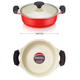 Lock & Lock CookPlus Casserole-Ceramic-24cm-2.5L-Red (top&side view)