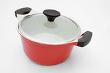 Lock & Lock CookPlus Casserole-Ceramic-24cm-Red(LCA2244D) side