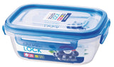 Lock & Lock Sound Lock Rectangle Plastic Container 620ml  Blue - LEP531