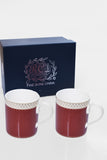 RCI Set of 2 Bone China Mugs & Gift Box Brown- M2B2