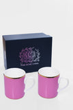 RCI Set of 2 Bone China Mugs & Gift Box Pink - M2P1