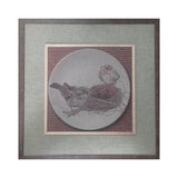 Wooden Tableau Two Birds and Nest 64x64 cm - OYA6