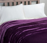 Percale Throw 2 Pieces Set (2 Throws (170x240 cm)) Purple- 2154P