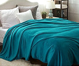 Percale Throw 2 Pieces Set (2 Throws (170x240 cm)) Turquoise- 2154T